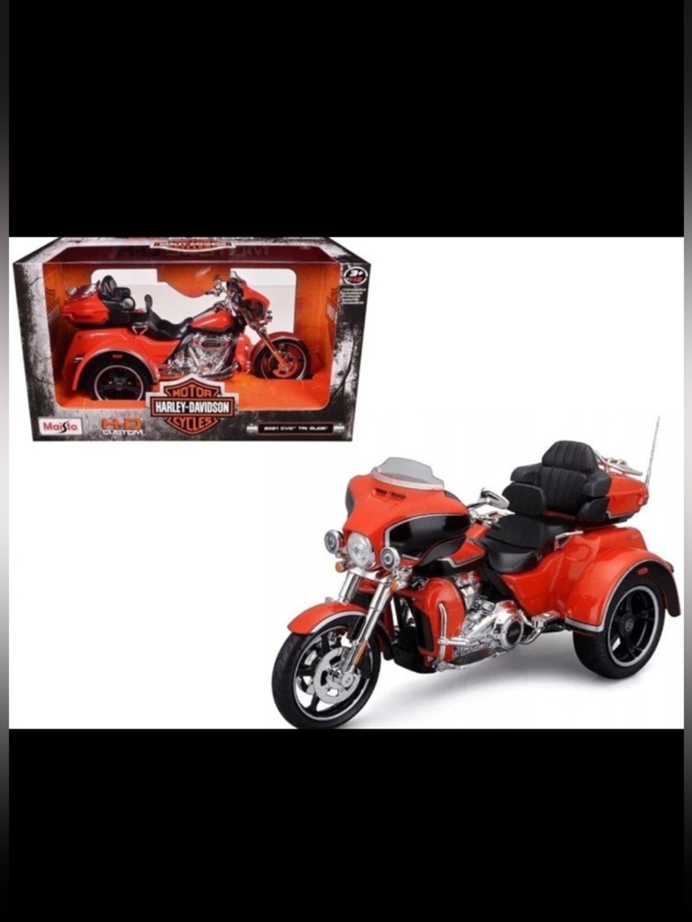 Maisto Harley Davidson CVO Tri Glide Orange 1/12 Motorcycle Model 32337 2021